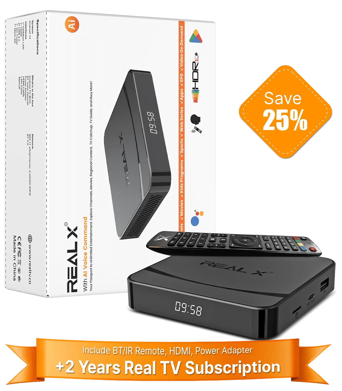 RealX STB Packging box with Offer