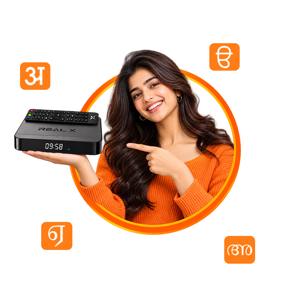 IPTV box in Spain with Indian TV channels in multiple languages